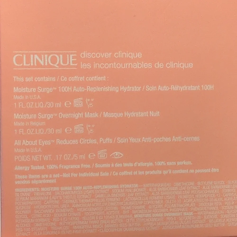 CLINIQUE Discover 3 Piece Set NIB